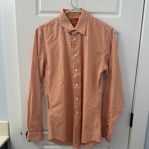 Egara Orange Checkered Casual Shirt